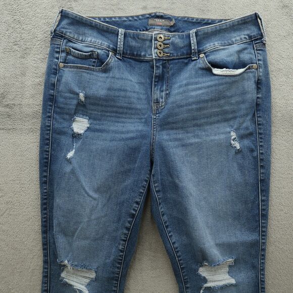 Torrid Jeans Women's Size 18R Blue High-Rise Jegging Denim 28" Inseam Destroyed - Picture 12 of 16